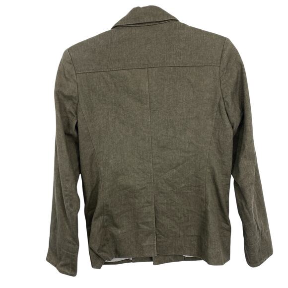 Laveer Barneys NY Military Style Blazer Women Size 4 Jacket Gray Silver - Picture 3 of 13